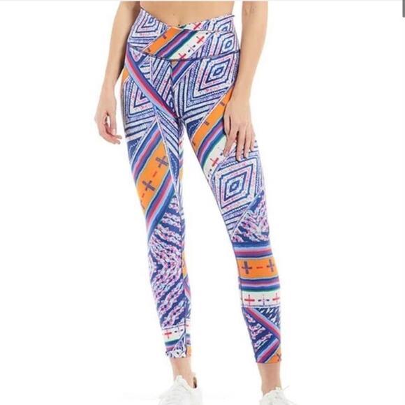 Free People Ashford Lose Control Leggings Cross Front Activewear Gym Boho Size M - Picture 1 of 9